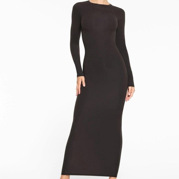 SKIMS Long Sleeve Dress - Black - Picture 1 of 3